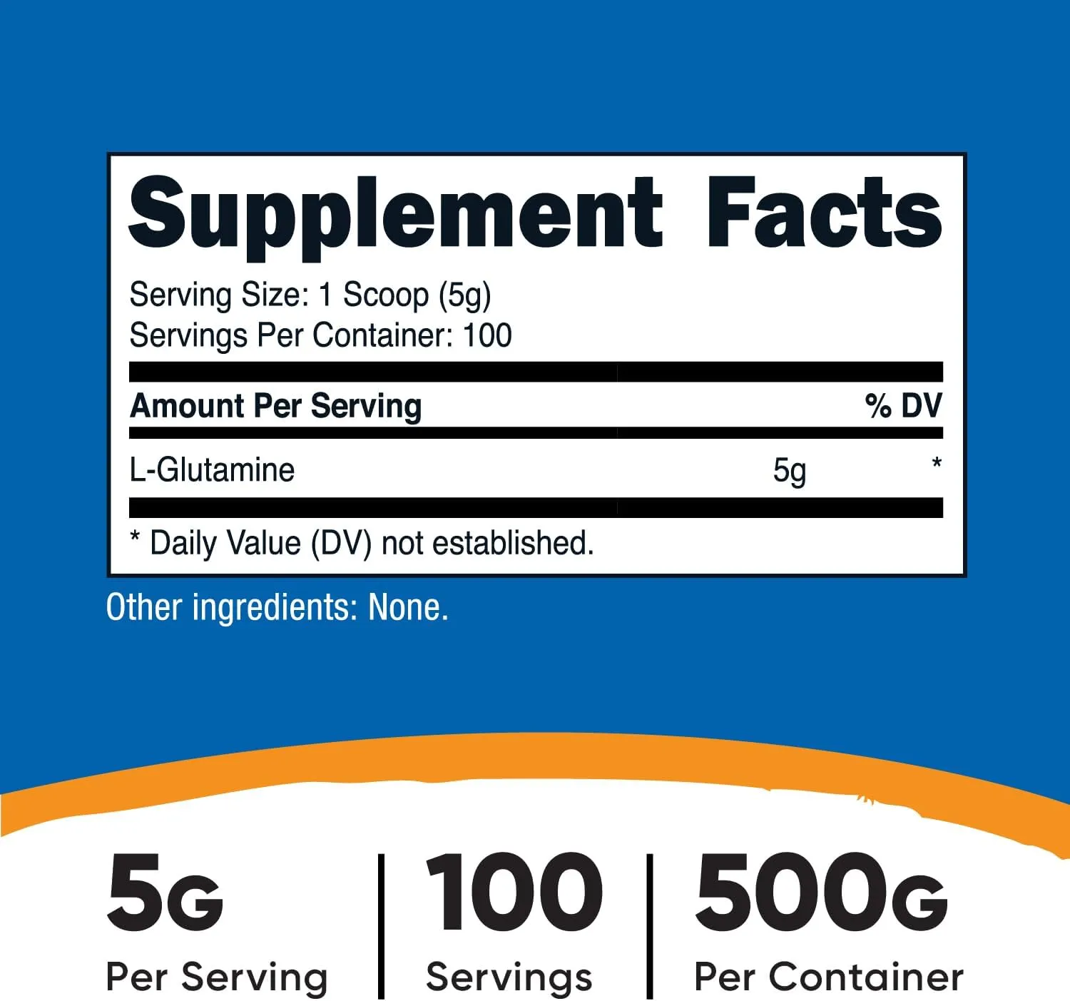 Nutricost L-Glutamine Powder (500 Grams) Unflavored - Gluten Free & Non-GMO, 100 Servings