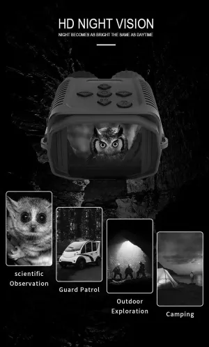 NV1182 Digital Night Vision Binoculars - 1080P Video 12 Megapixel Photo 300 Meter IR Illumination 2.4" LCD 8X Zoom for Surveillance Hunting Camping Wildlife