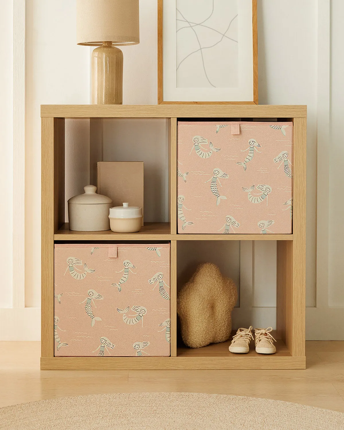 Ocean Home Textile Nursery Storage Box, Pack Of 2, Mermaid Pattern
