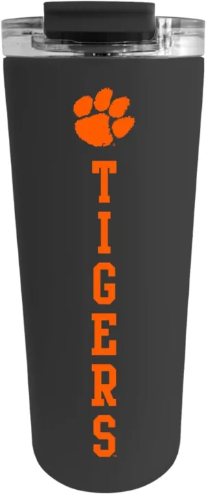 Officially Licensed Collegiate Stainless Steel Tumbler - Double Walled Insulated Travel Thermos - 24 oz (Clemson Black)