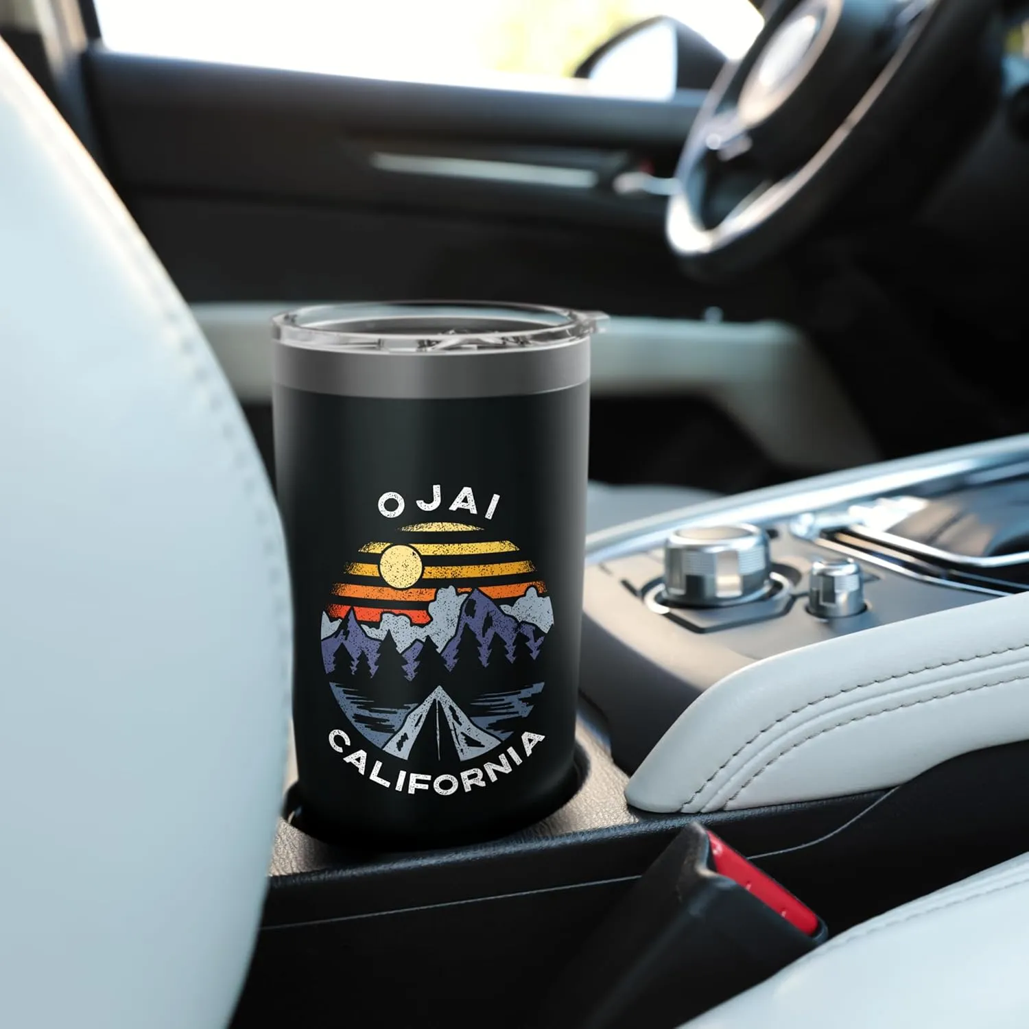 Ojai California Mountains CA Camping Lake Sunset Vacation Stainless Steel Insulated Tumbler
