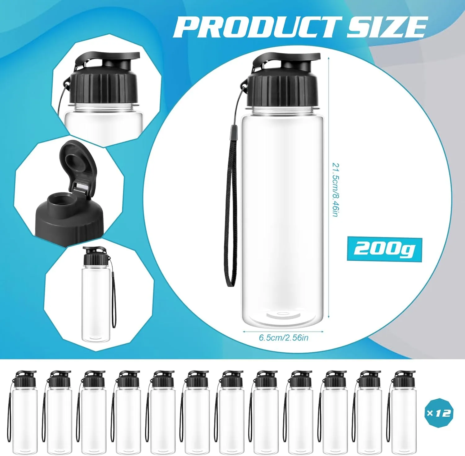 Olgaa 12 Pack Water Bottles Bulk 17 oz End of the Year Gifts for Students Kids from Teacher Reusable Leak Portable Plastic Sports Summer Drink Water Bottles with Handle Strap for Cycling Camping