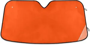 Orange Red Car Windshield Sunshade Sun Visor, Foldable Auto Cool Heat Shielding Cover L (20825)