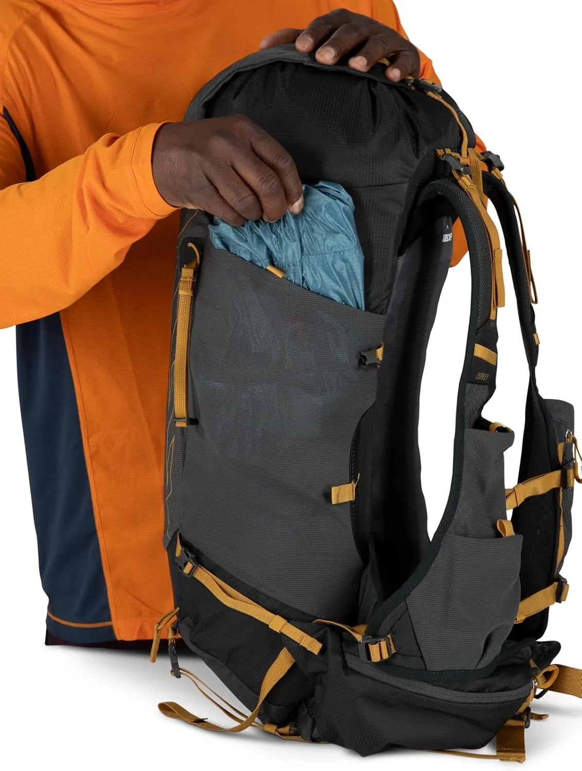 Osprey Talon Velocity 30L Men's Hiking Backpack, Dark Charcoal/Tumbleweed, S/M