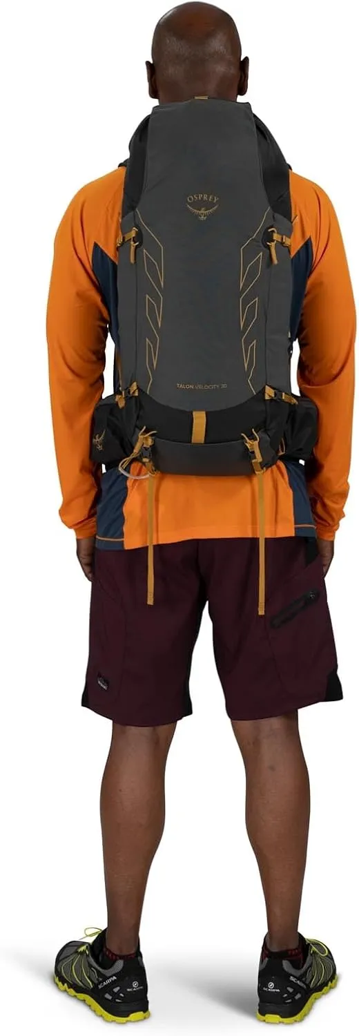 Osprey Talon Velocity 30L Men's Hiking Backpack, Dark Charcoal/Tumbleweed, S/M