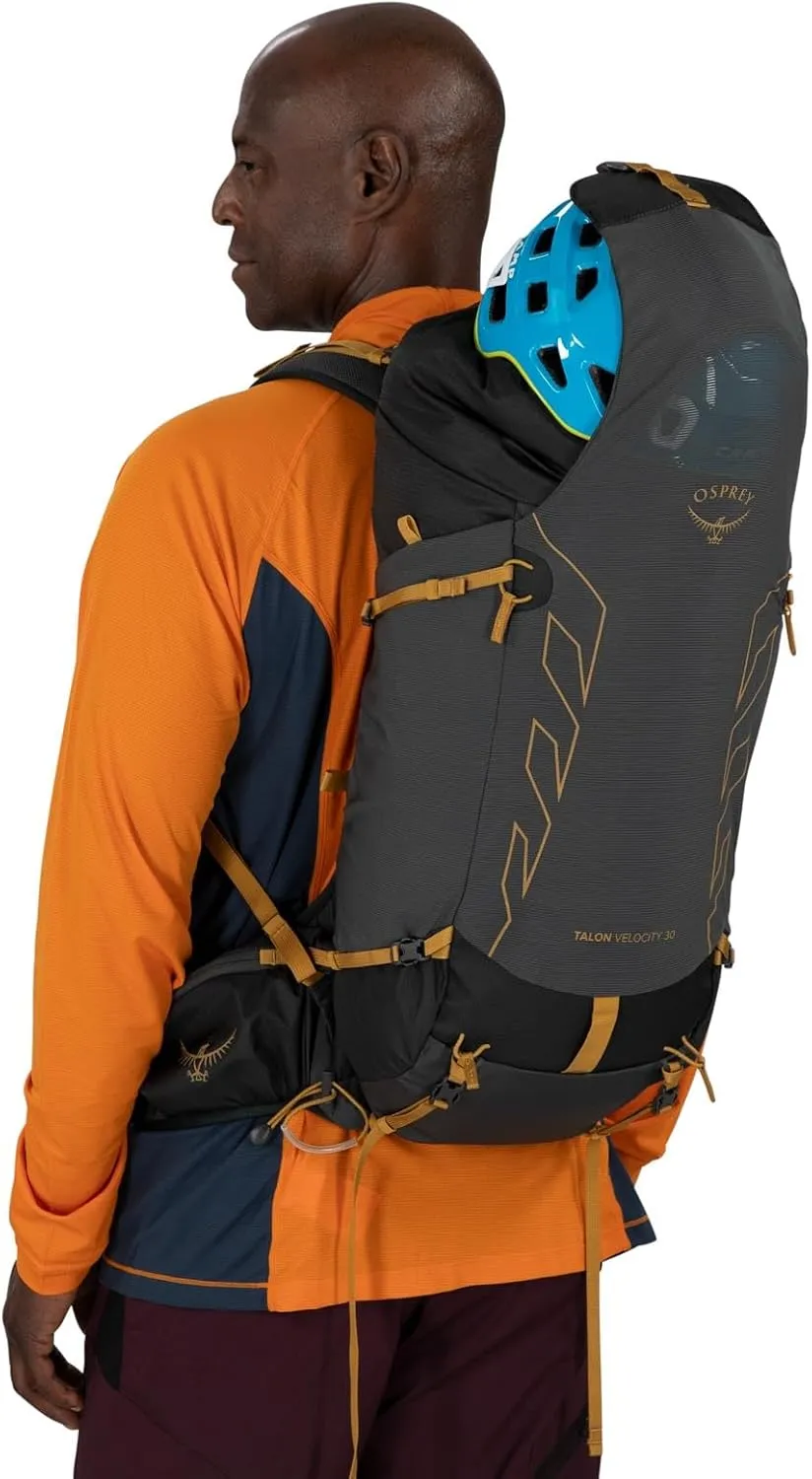 Osprey Talon Velocity 30L Men's Hiking Backpack, Dark Charcoal/Tumbleweed, S/M