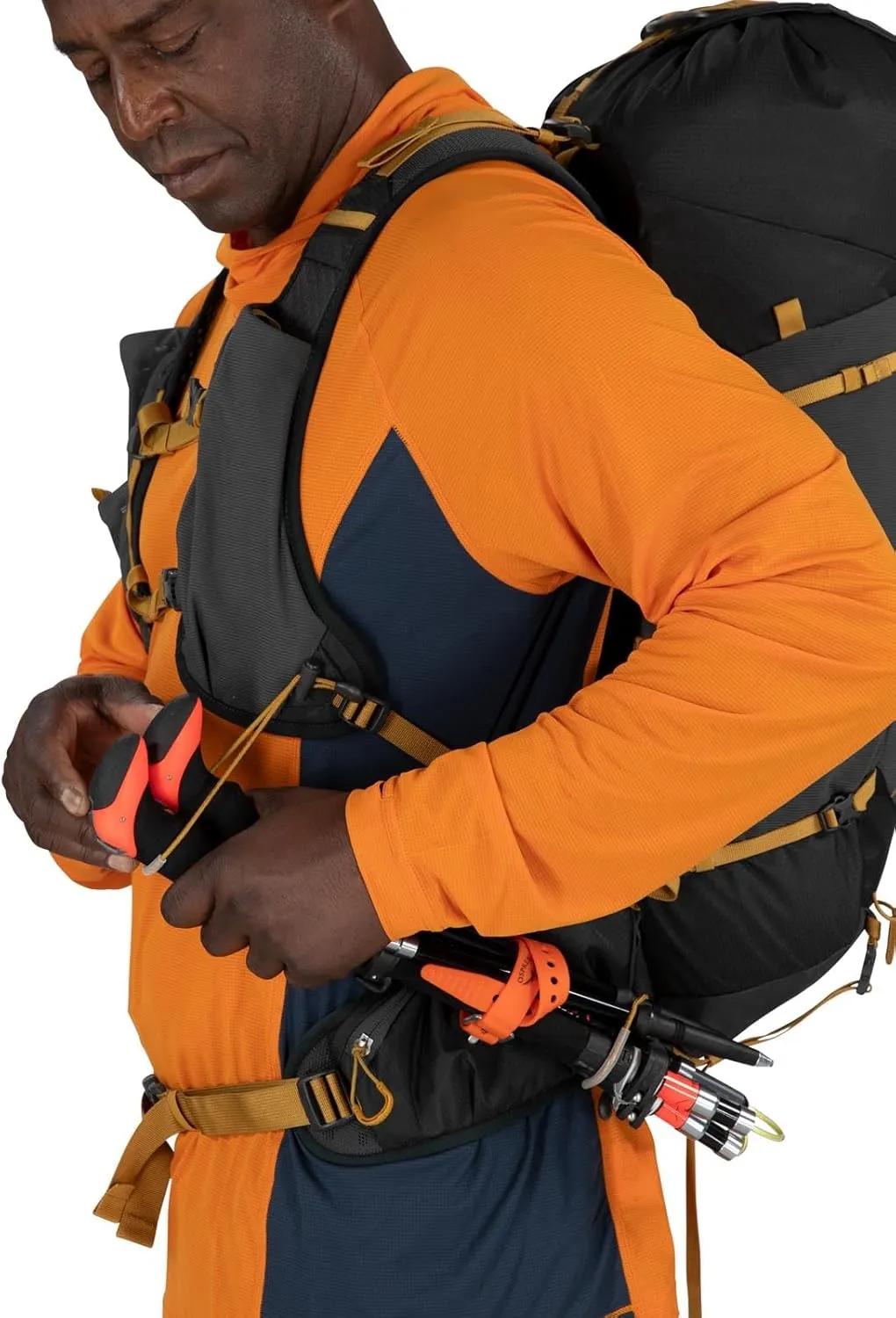 Osprey Talon Velocity 30L Men's Hiking Backpack, Dark Charcoal/Tumbleweed, S/M