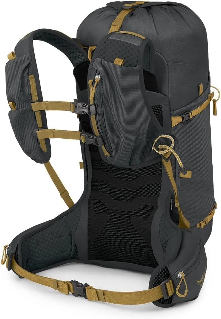 Osprey Talon Velocity 30L Men's Hiking Backpack, Dark Charcoal/Tumbleweed, S/M