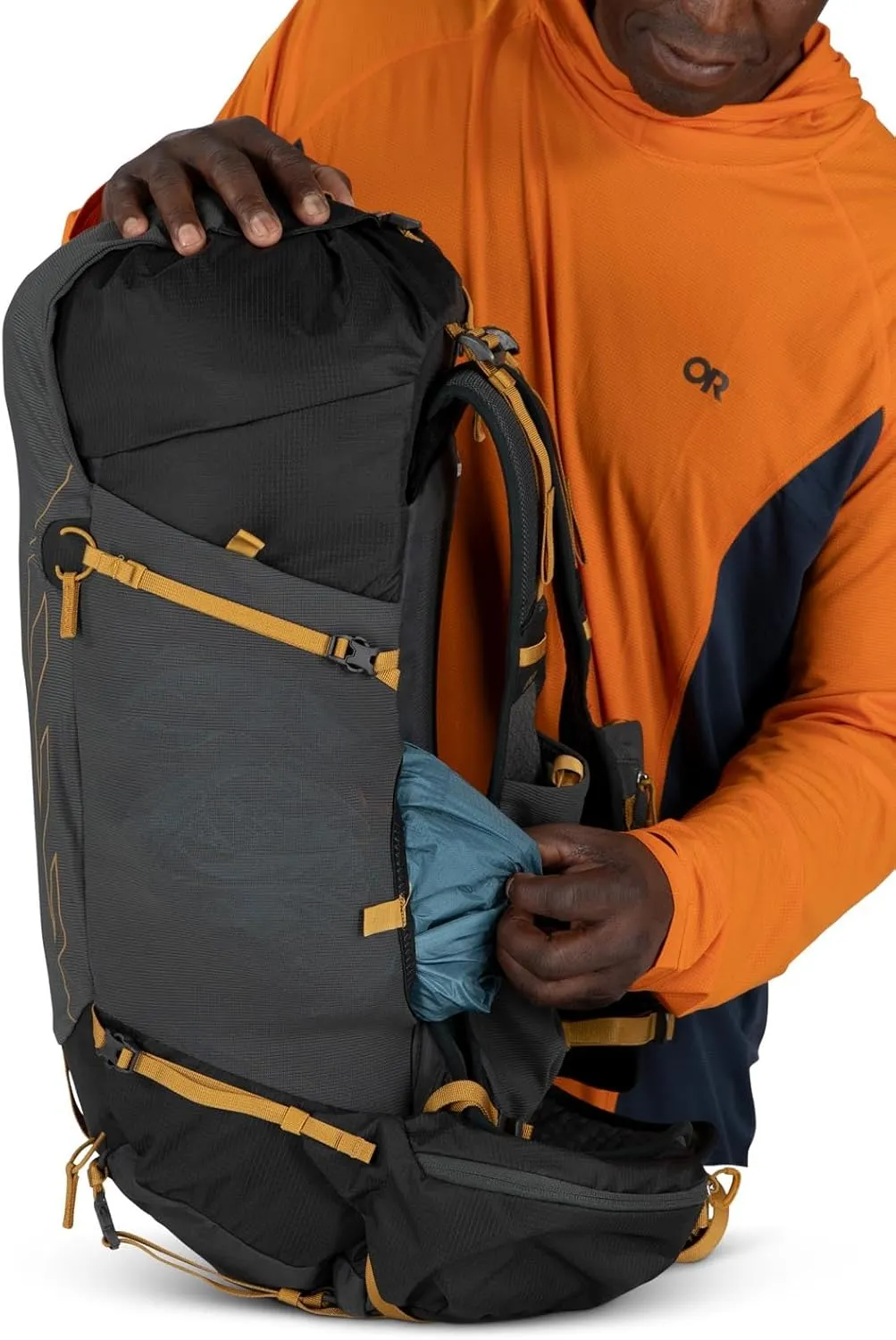 Osprey Talon Velocity 30L Men's Hiking Backpack, Dark Charcoal/Tumbleweed, S/M