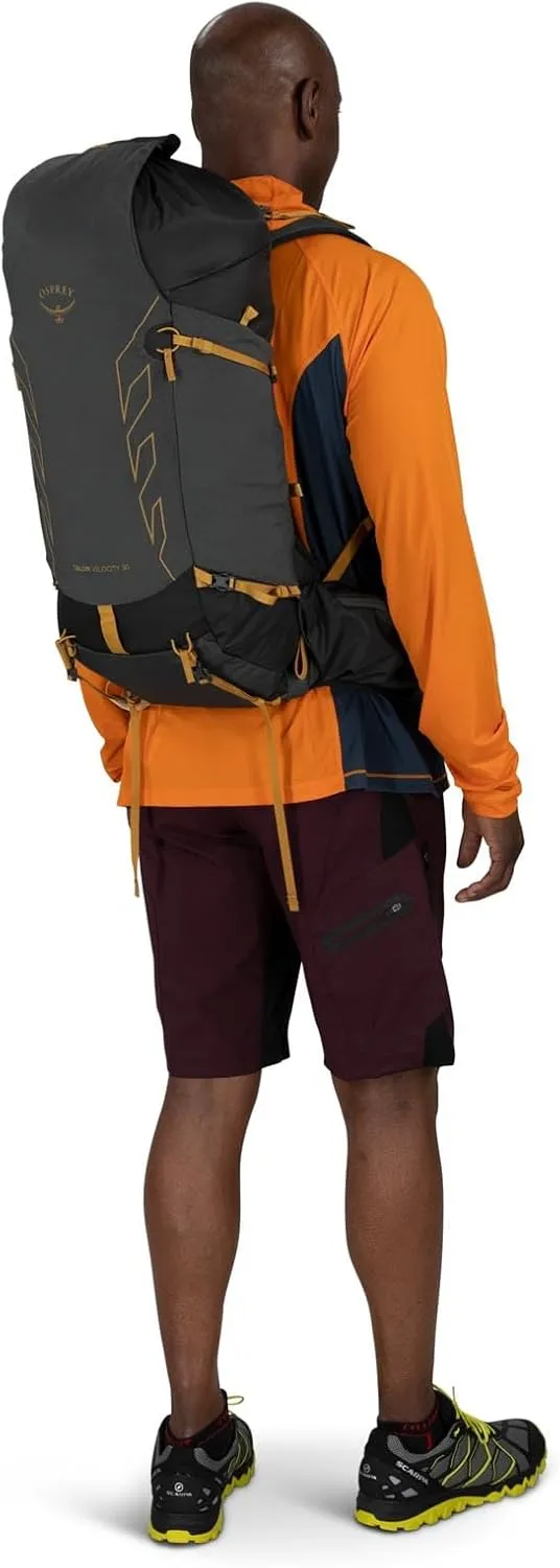 Osprey Talon Velocity 30L Men's Hiking Backpack, Dark Charcoal/Tumbleweed, S/M
