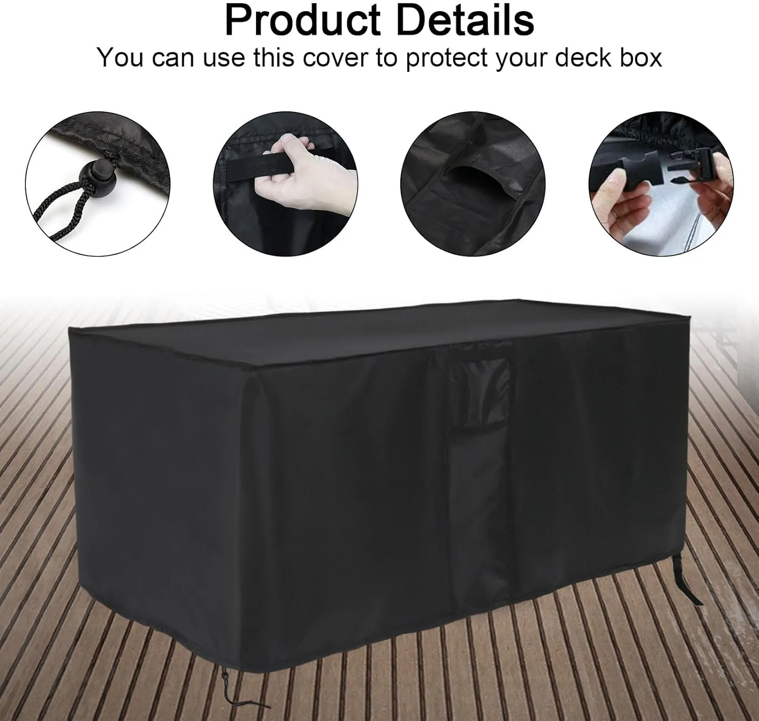Outdoor Deck Storage Box Cover for 80 Gallon Deck Boxes,Waterproof Patio Storage Box Cover - 40 X 25 X 26 Inch