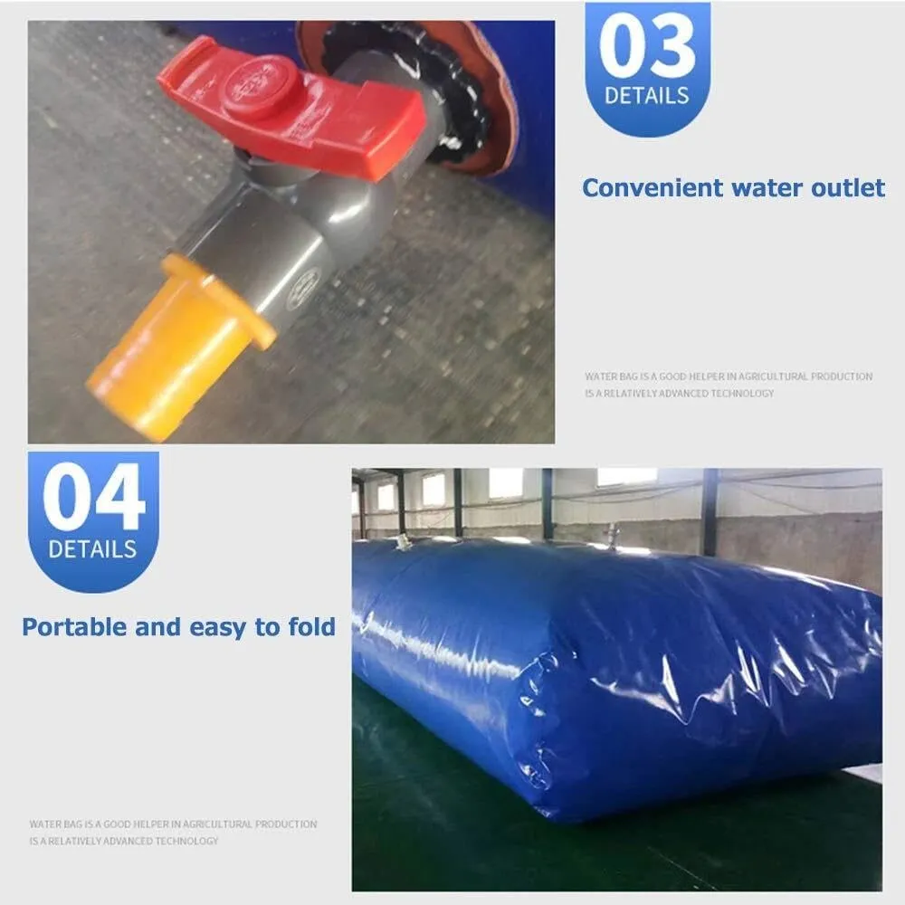 Outdoor Large Capacity Foldable Water Storage Container, Flexible Water Bag with Faucet, Portable Rain Barrel for Gardening, Emergency Water Tank(500(132gal))