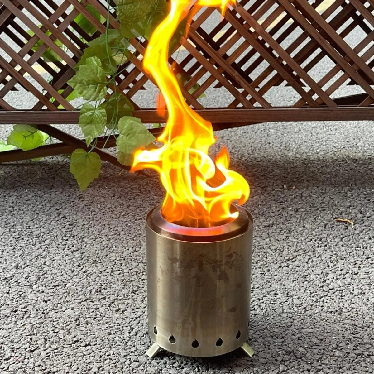 Outdoor Mini Tabletop Fire Pit Portable Low Smoke Stove with Stand for Camping