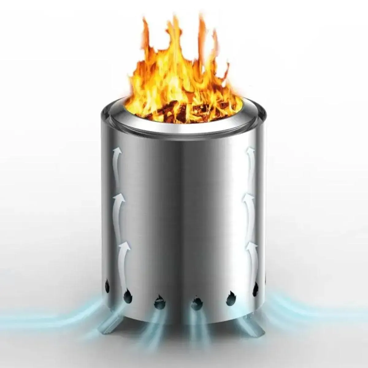Outdoor Mini Tabletop Fire Pit Portable Low Smoke Stove with Stand for Camping