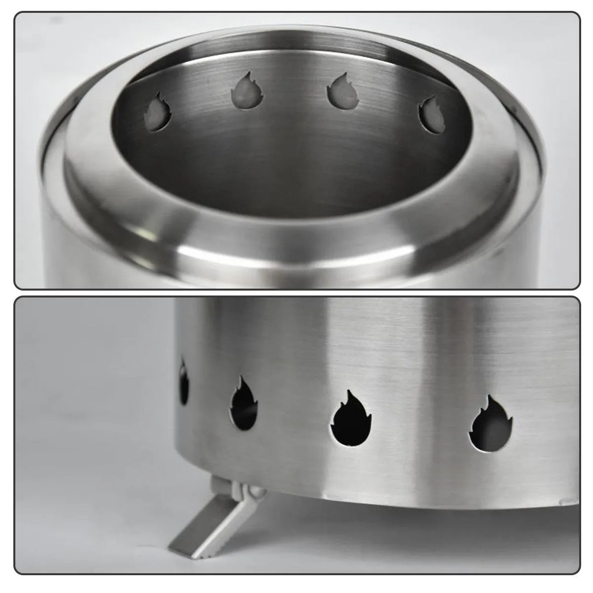 Outdoor Mini Tabletop Fire Pit Portable Low Smoke Stove with Stand for Camping