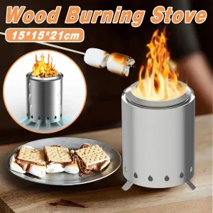 Outdoor Mini Tabletop Fire Pit Portable Low Smoke Stove with Stand for Camping