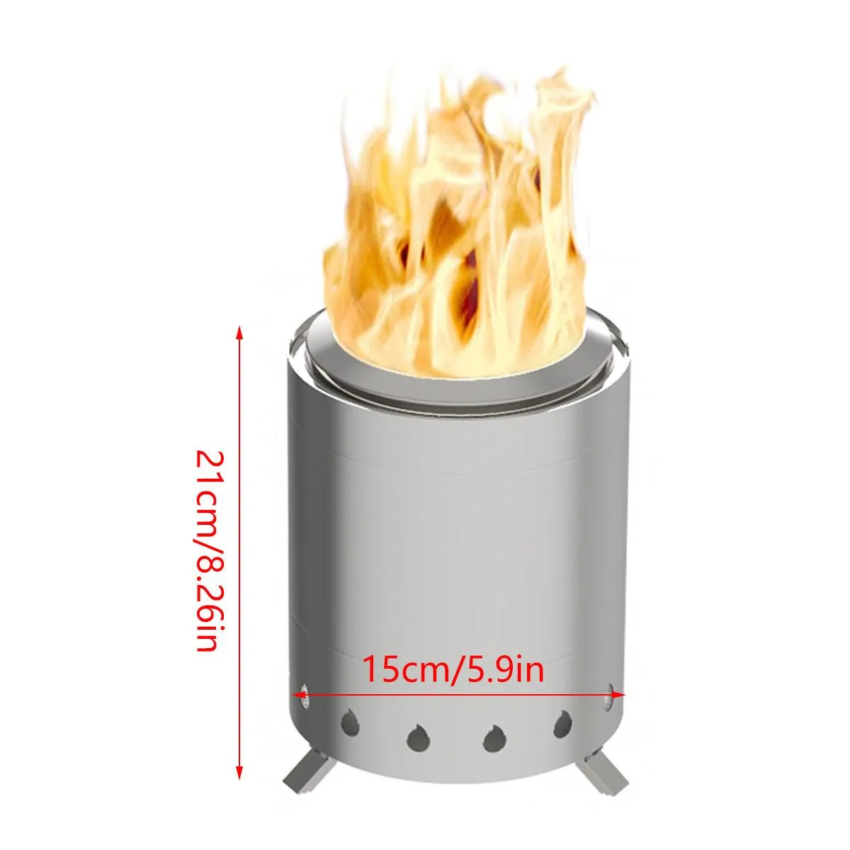 Outdoor Mini Tabletop Fire Pit Portable Low Smoke Stove with Stand for Camping