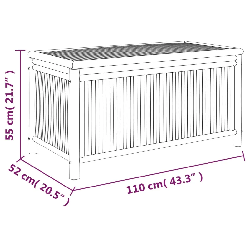 Outdoor Storage Box Patio Furniture Garden Storage Chest Seat Bamboo