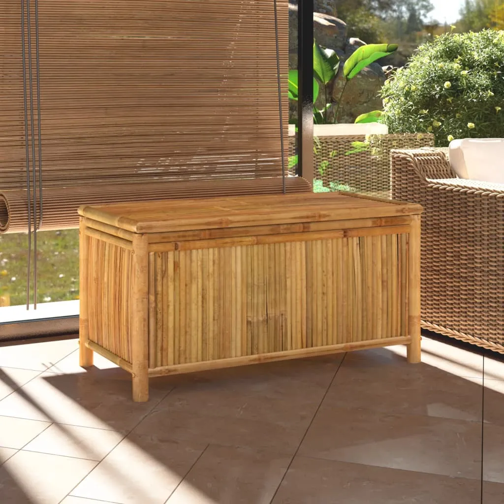 Outdoor Storage Box Patio Furniture Garden Storage Chest Seat Bamboo