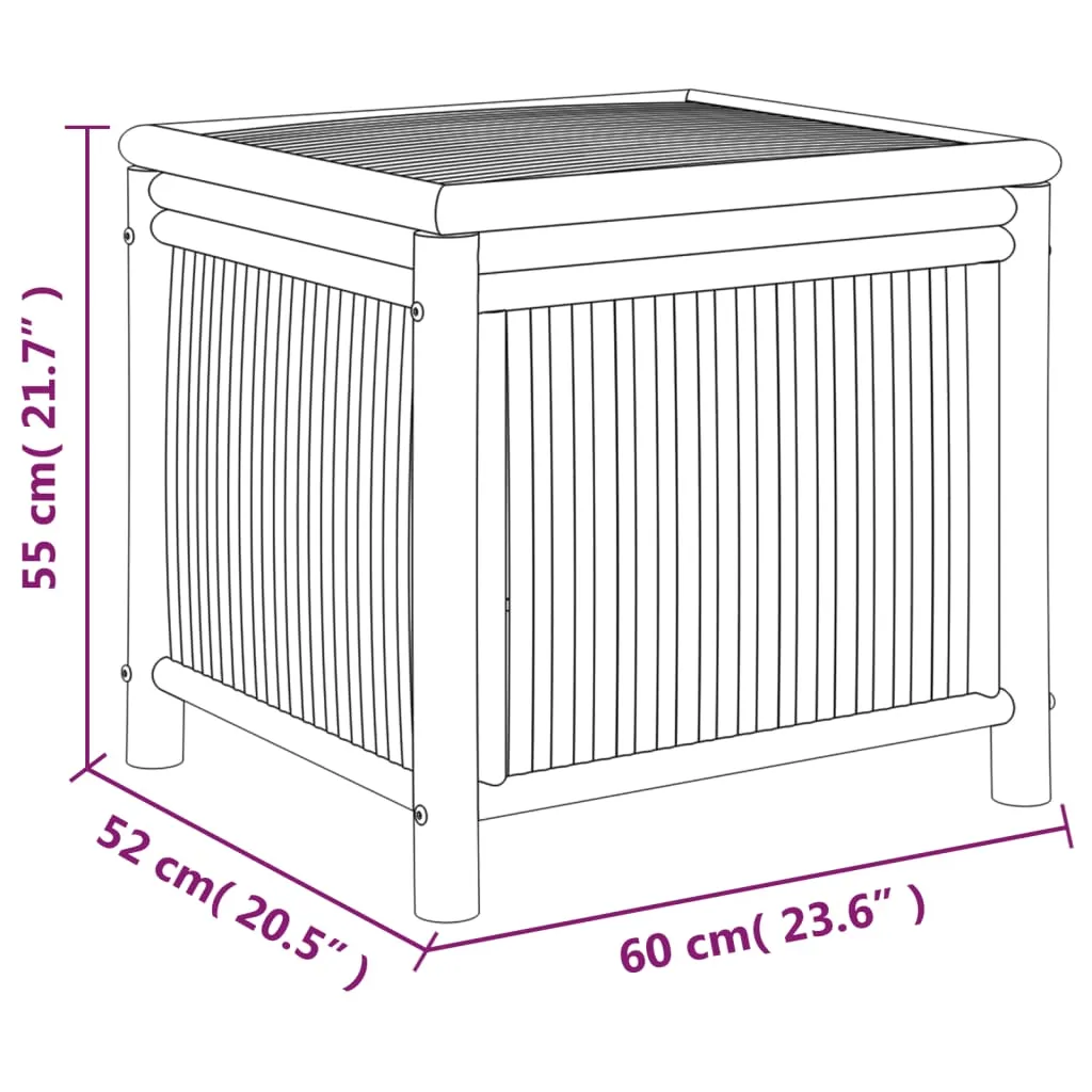 Outdoor Storage Box Patio Furniture Garden Storage Chest Seat Bamboo