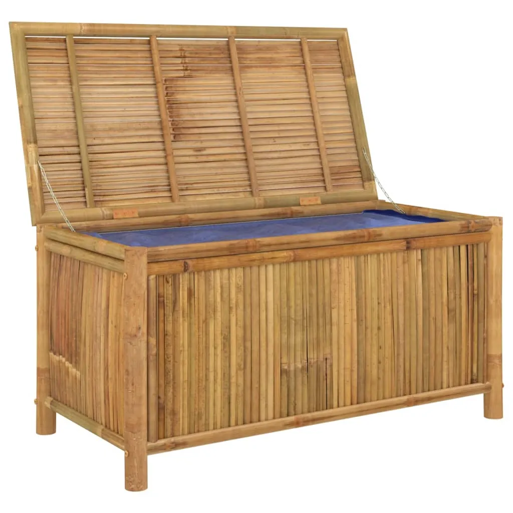 Outdoor Storage Box Patio Furniture Garden Storage Chest Seat Bamboo