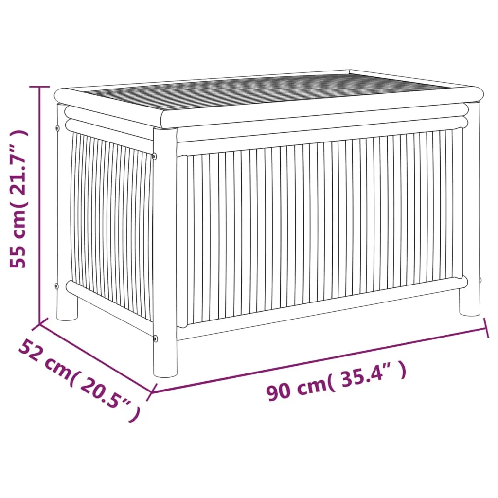 Outdoor Storage Box Patio Furniture Garden Storage Chest Seat Bamboo
