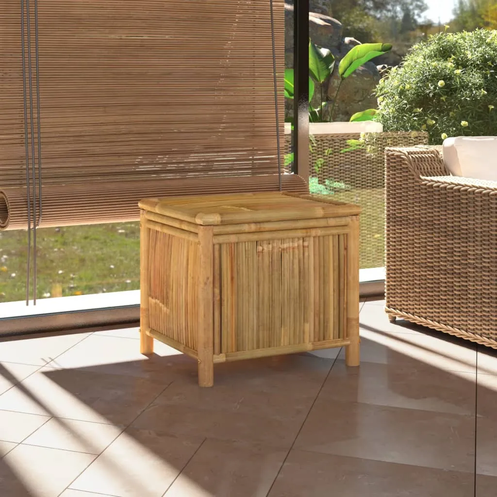 Outdoor Storage Box Patio Furniture Garden Storage Chest Seat Bamboo