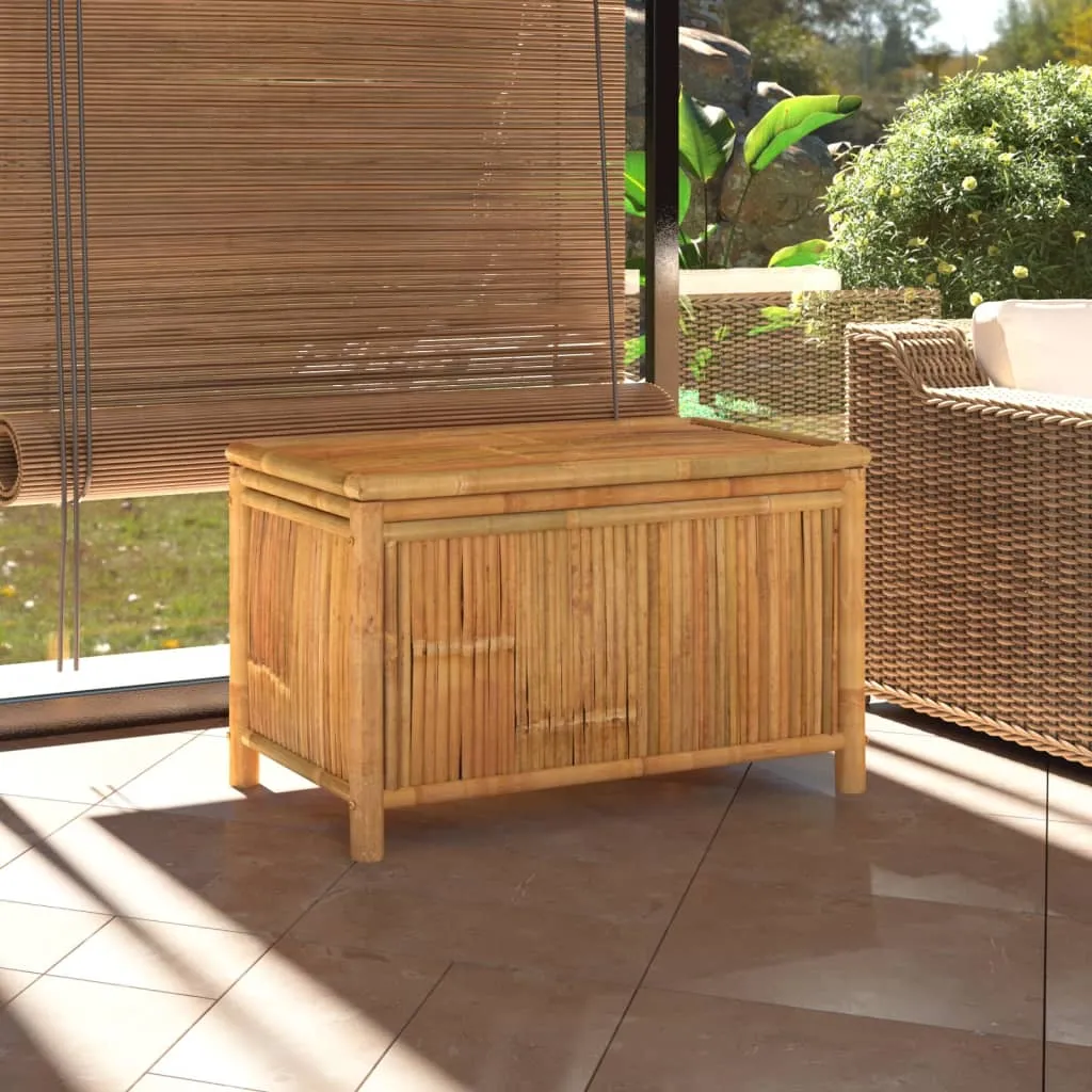 Outdoor Storage Box Patio Furniture Garden Storage Chest Seat Bamboo