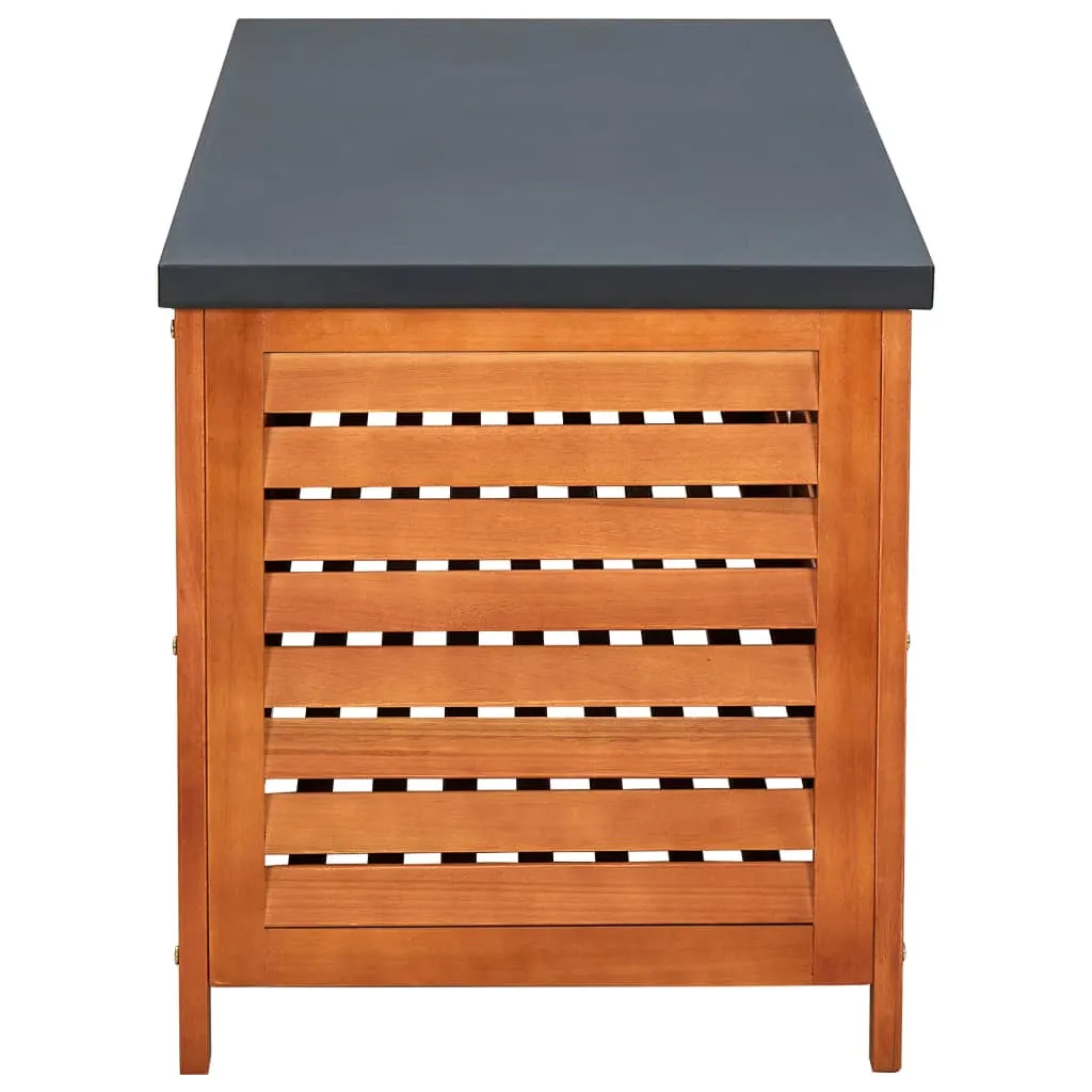 Outdoor Storage Deck Box Chest for Patio Cushions Solid Eucalyptus Wood