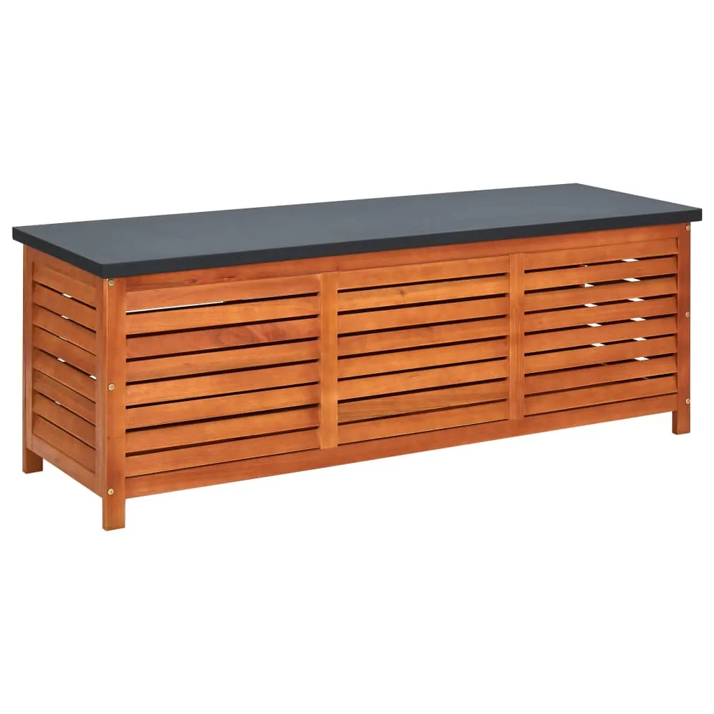 Outdoor Storage Deck Box Chest for Patio Cushions Solid Eucalyptus Wood