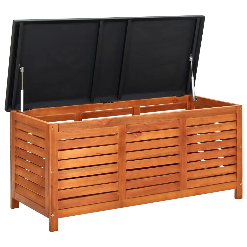 Outdoor Storage Deck Box Chest for Patio Cushions Solid Eucalyptus Wood