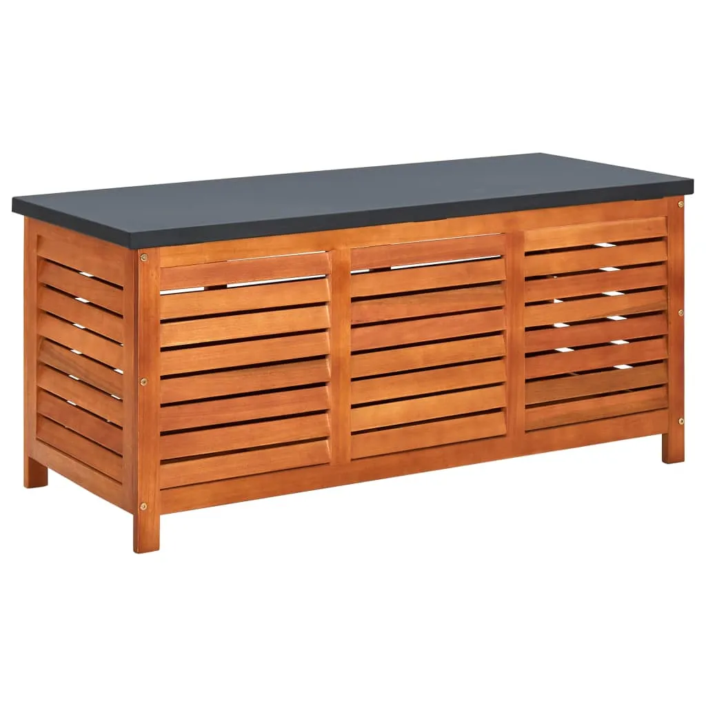 Outdoor Storage Deck Box Chest for Patio Cushions Solid Eucalyptus Wood