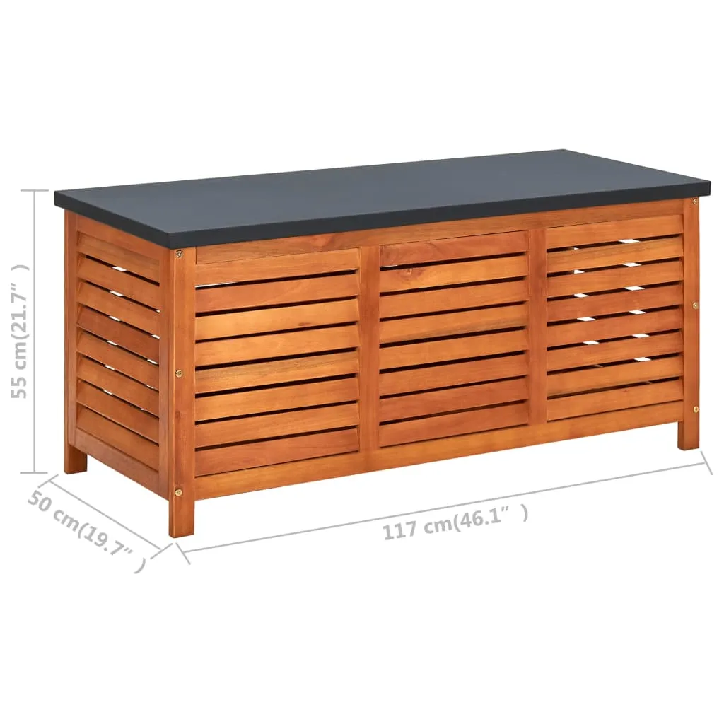 Outdoor Storage Deck Box Chest for Patio Cushions Solid Eucalyptus Wood