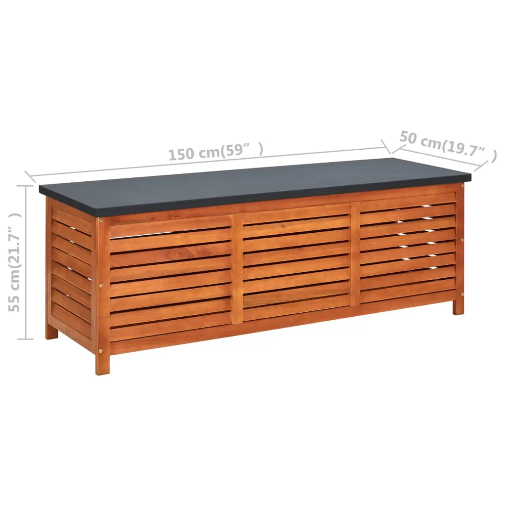 Outdoor Storage Deck Box Chest for Patio Cushions Solid Eucalyptus Wood
