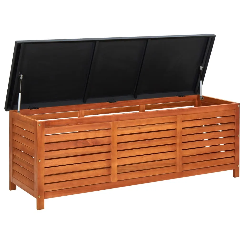Outdoor Storage Deck Box Chest for Patio Cushions Solid Eucalyptus Wood