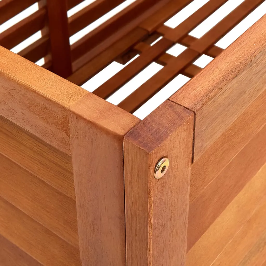 Outdoor Storage Deck Box Chest for Patio Cushions Solid Eucalyptus Wood