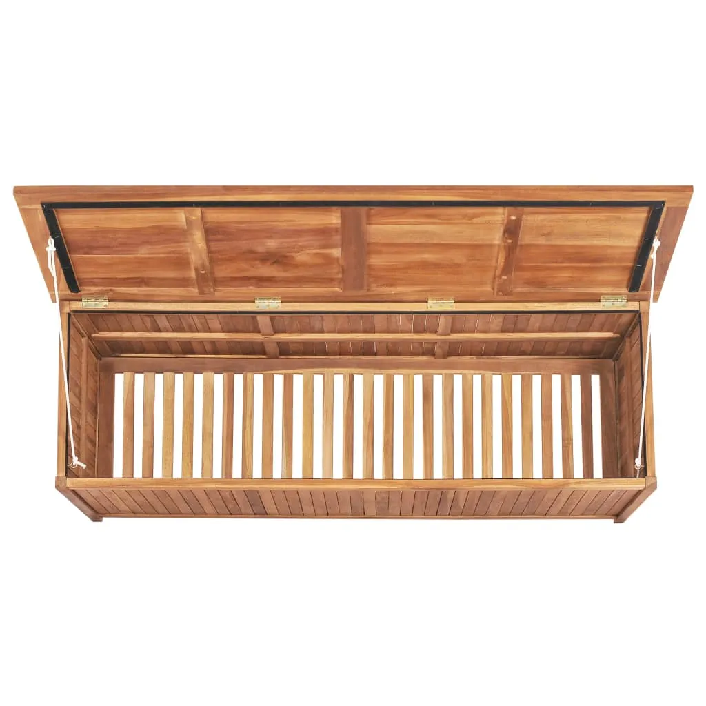 Outdoor Storage Deck Box Chest for Patio Cushions Tools Solid Teak Wood