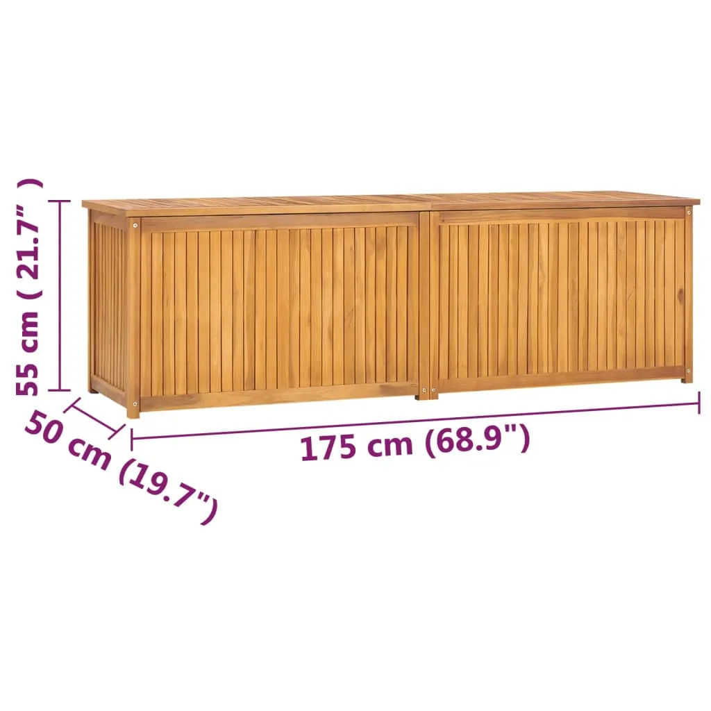 Outdoor Storage Deck Box Chest for Patio Cushions Tools Solid Teak Wood