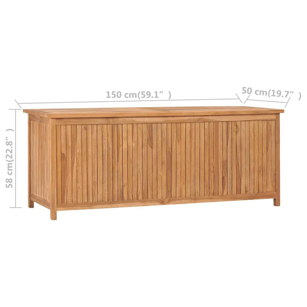 Outdoor Storage Deck Box Chest for Patio Cushions Tools Solid Teak Wood
