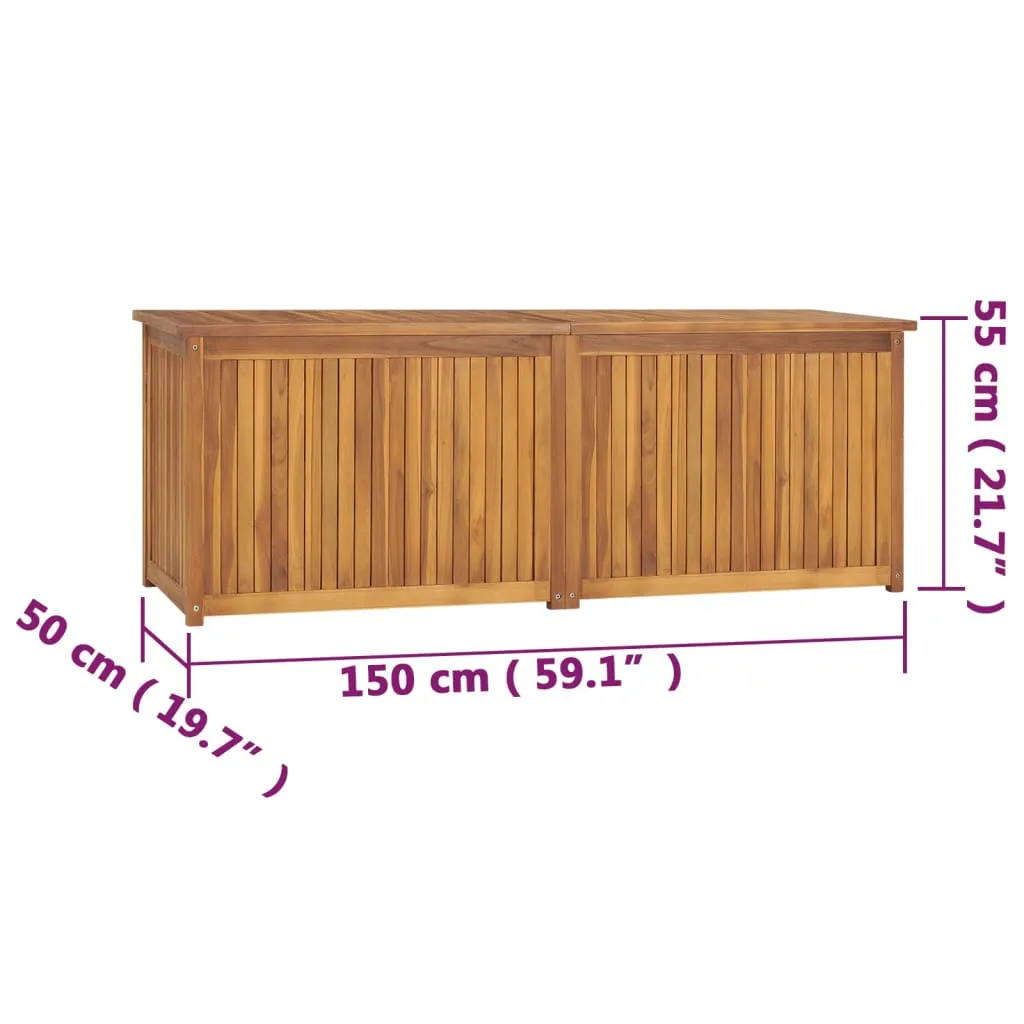 Outdoor Storage Deck Box Chest for Patio Cushions Tools Solid Teak Wood