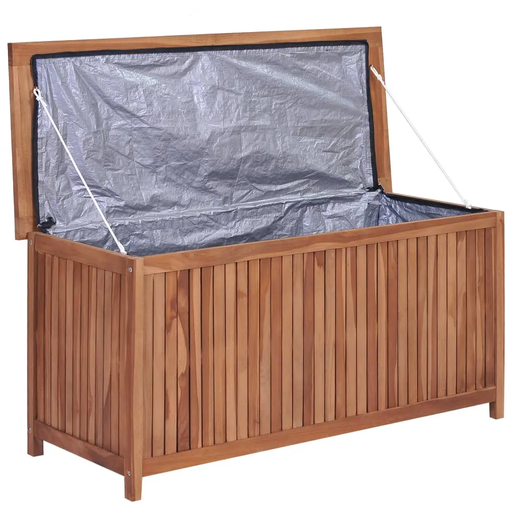 Outdoor Storage Deck Box Chest for Patio Cushions Tools Solid Teak Wood