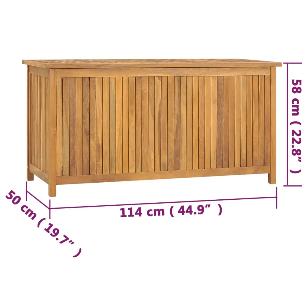 Outdoor Storage Deck Box Chest for Patio Cushions Tools Solid Teak Wood