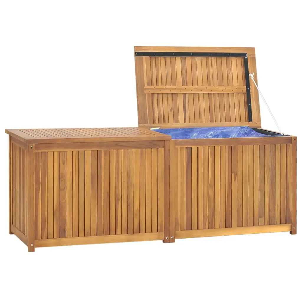 Outdoor Storage Deck Box Chest for Patio Cushions Tools Solid Teak Wood