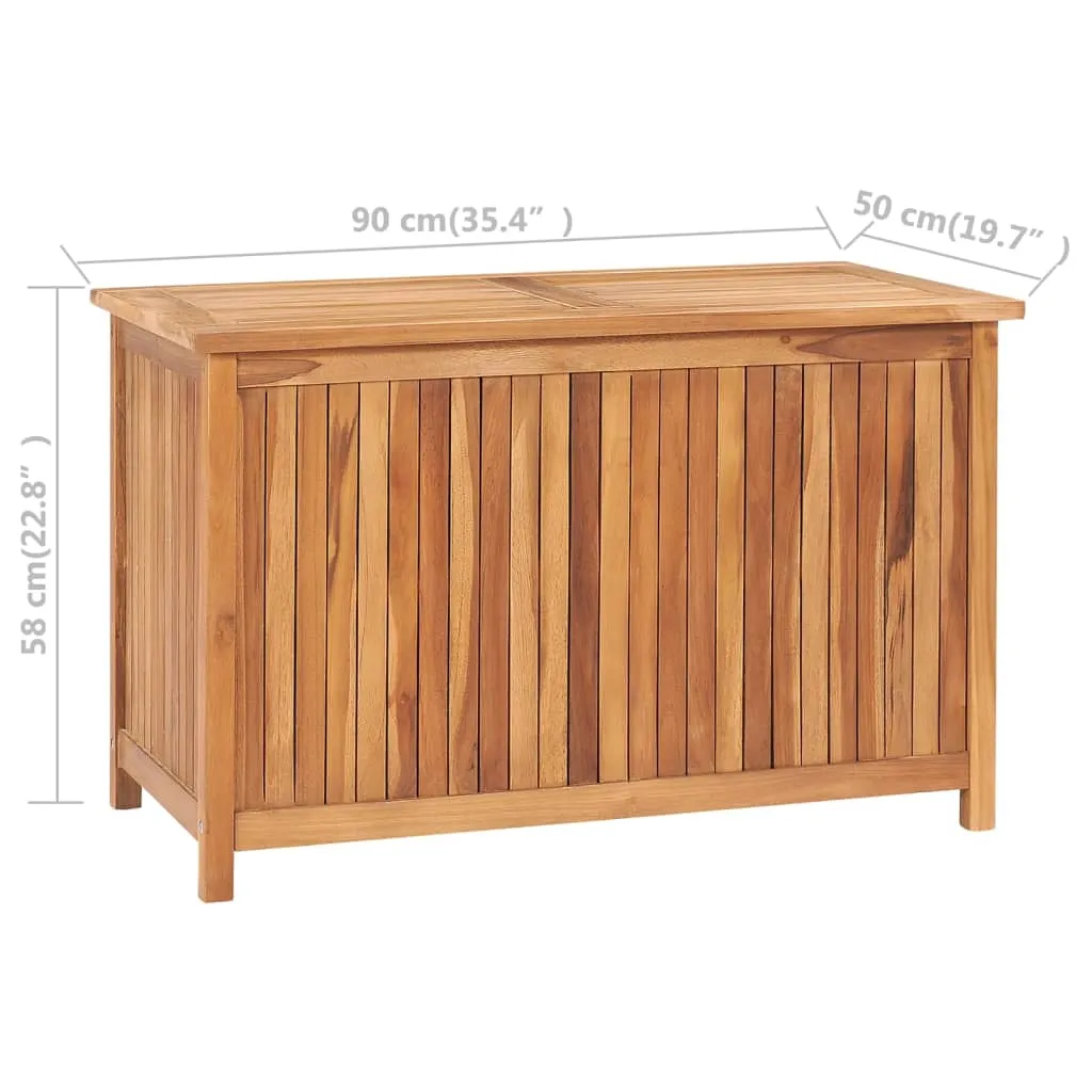 Outdoor Storage Deck Box Chest for Patio Cushions Tools Solid Teak Wood