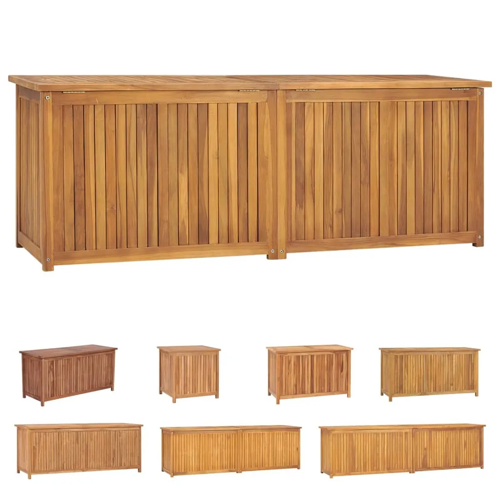 Outdoor Storage Deck Box Chest for Patio Cushions Tools Solid Teak Wood