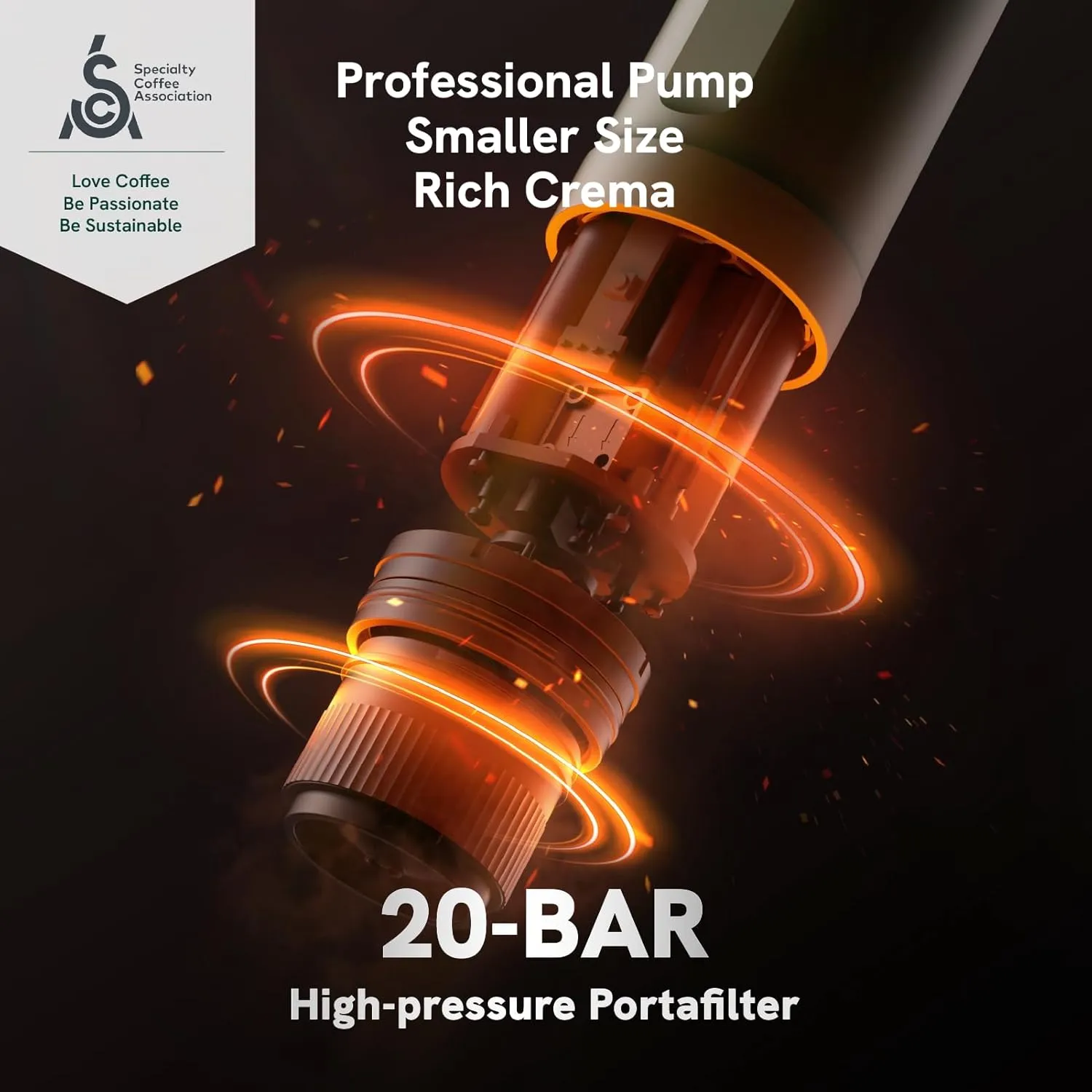OutIn Nano Portable Electric Espresso Machine with 3-4 Min Self-Heating, 20 Bar Mini Small 5V Car Coffee Maker, Compatible with NS Capsule & Ground Coffee for Camping, Travel, RV, Hiking, Office