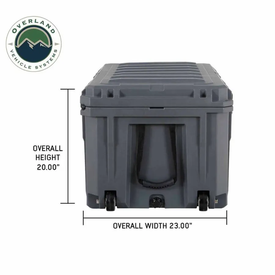 OVS D.B.S. - Dark Grey 169 QT Dry Box with Wheels, Drain, and Bottle Opener