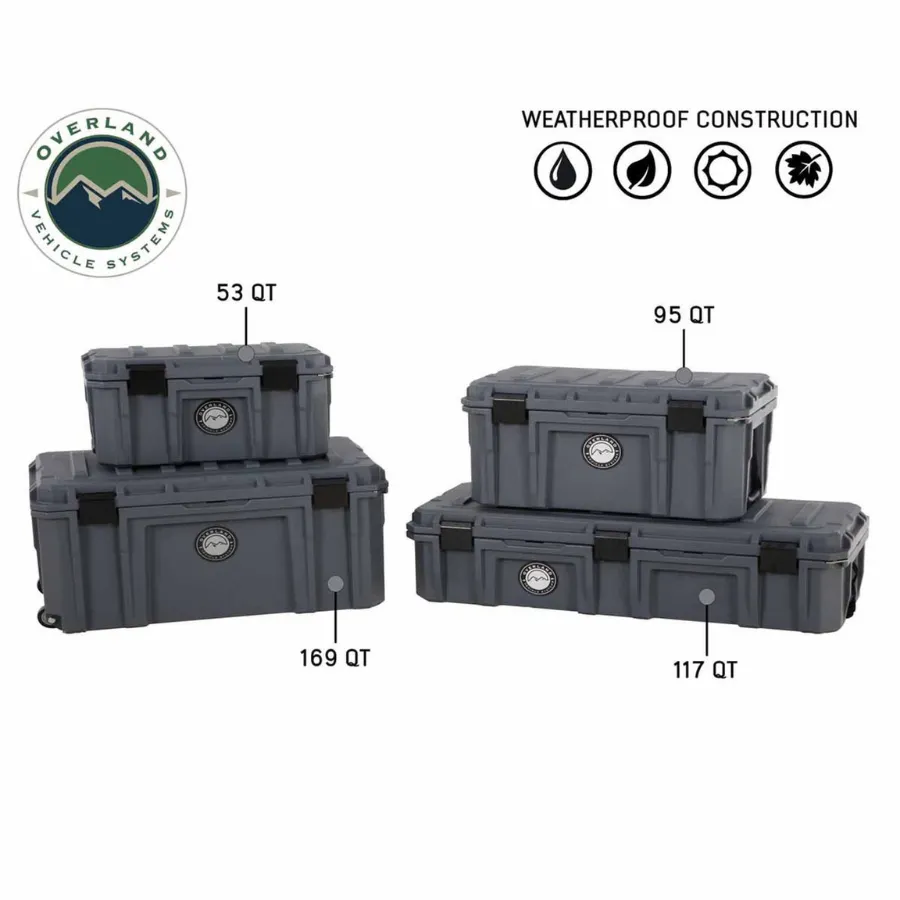 OVS D.B.S. - Dark Grey 95 QT Dry Box With Drain and Bottle Opener