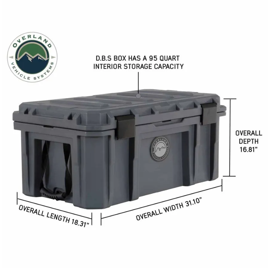 OVS D.B.S. - Dark Grey 95 QT Dry Box With Drain and Bottle Opener