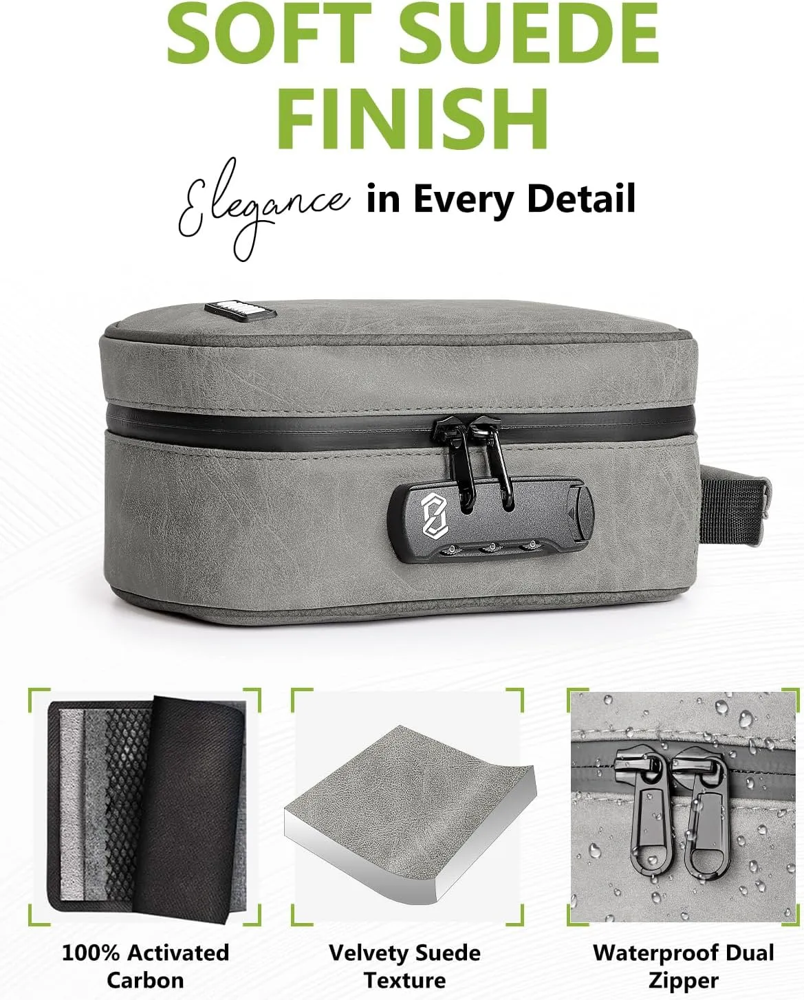OZCHIN Smell Proof Bag with Combination Lock Tobacco Pipe Pouch Bag File Organizer Case Container Medicine Lock Box Odorless Storage Bag Great Gift for Friend